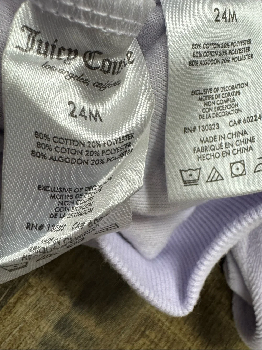 Juicy Couture Lilac Girls Plush Hoodie & Jogger Set 24M